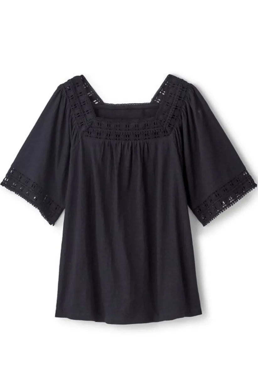 Brianna Crochet Knit Tee