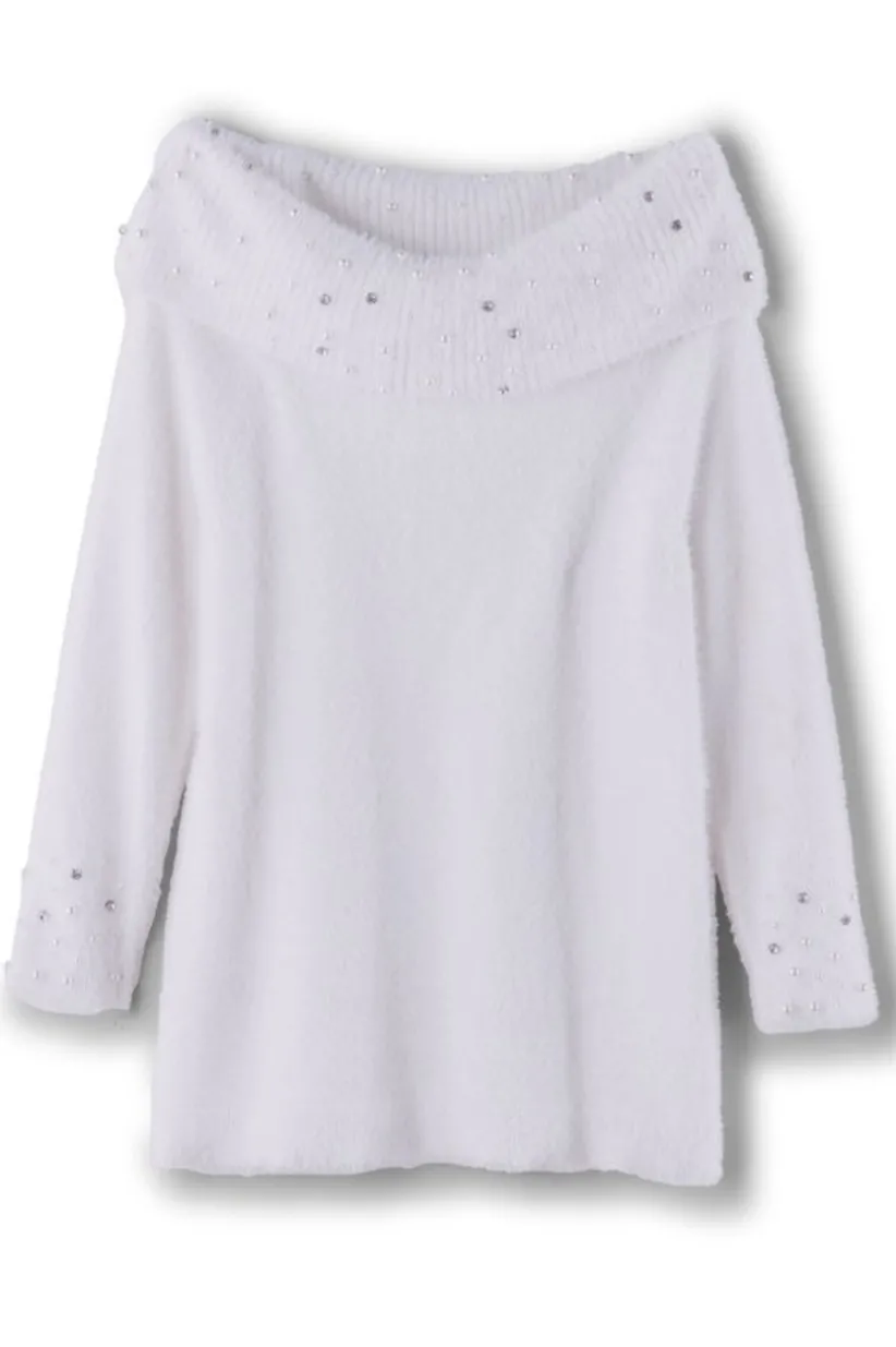 Christina Embellished Cowl Neck Sweater Tunic