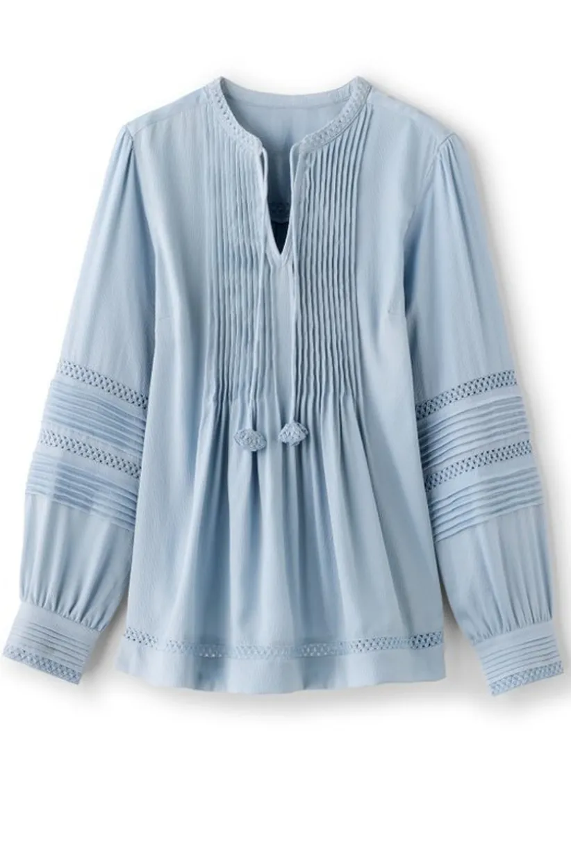 Connie Lace Trim Crepe Top