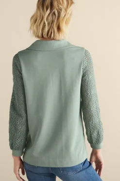 Crochet Sleeve French Terry Tunic