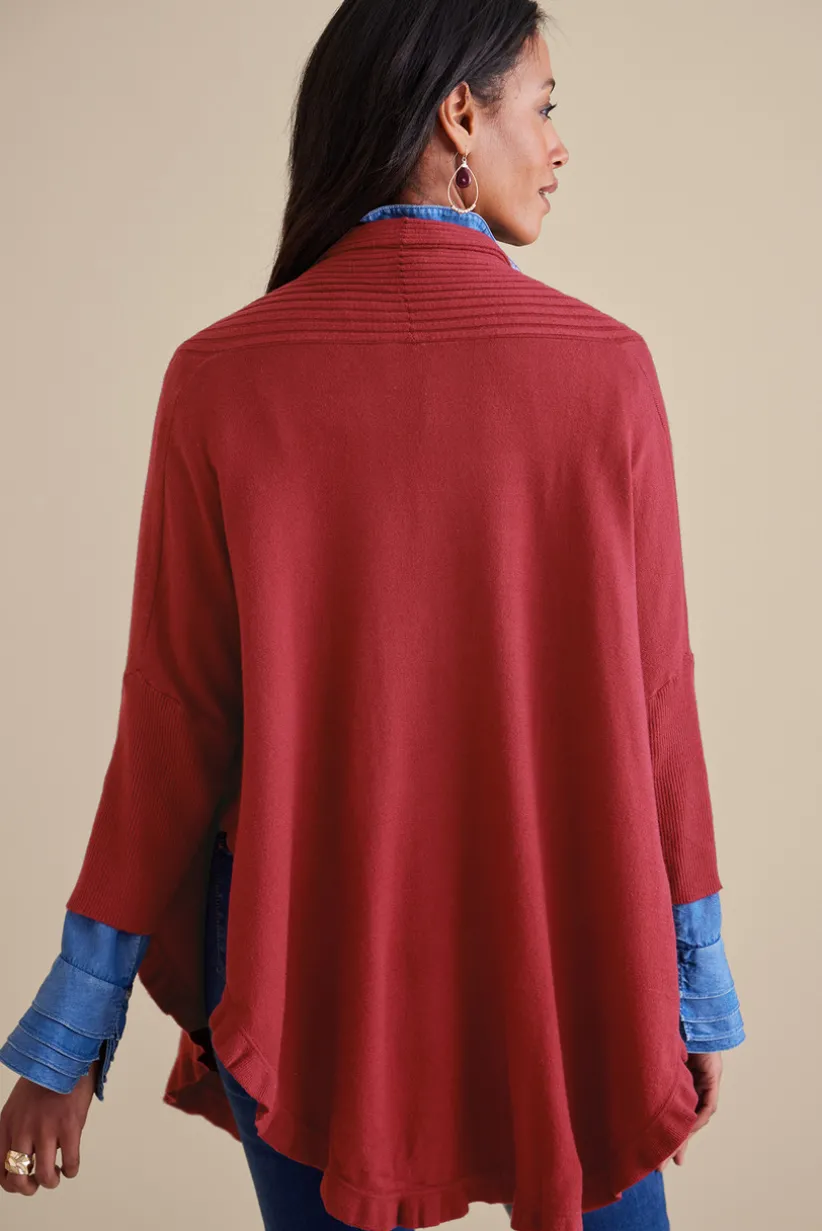 Draped Ruffle Cardigan