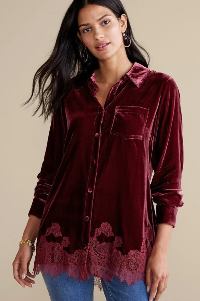 Eden Velvet and Lace Shirt