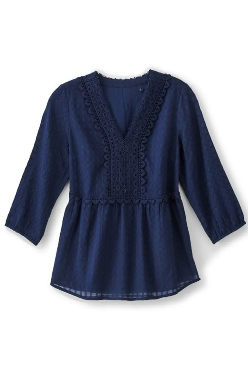 Elodie Windowpane Gauze Top