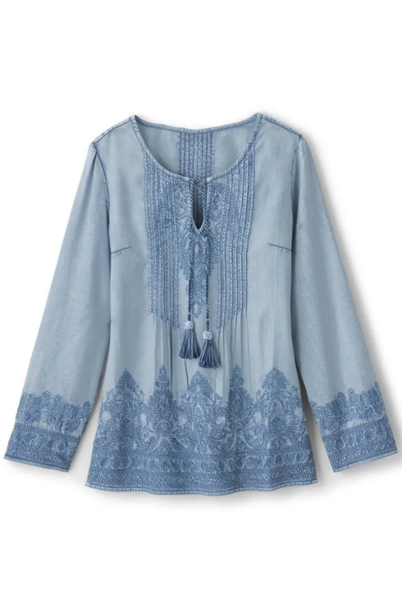 Emily Embroidered Tencel™ Top