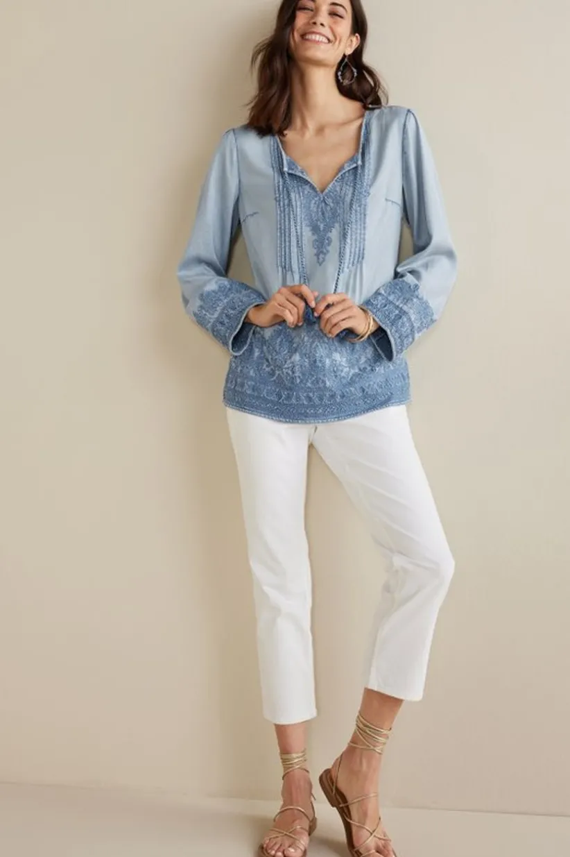 Emily Embroidered Tencel™ Top