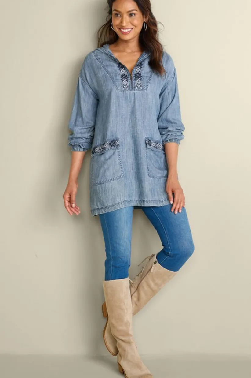 Evie Embroidered Tencel Hoodie