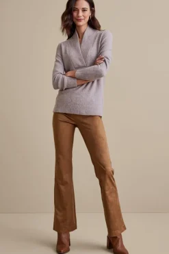 Faux Suede Bootcut Pants