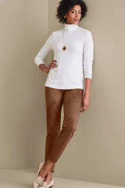 Faux Suede Pull-On Leggings