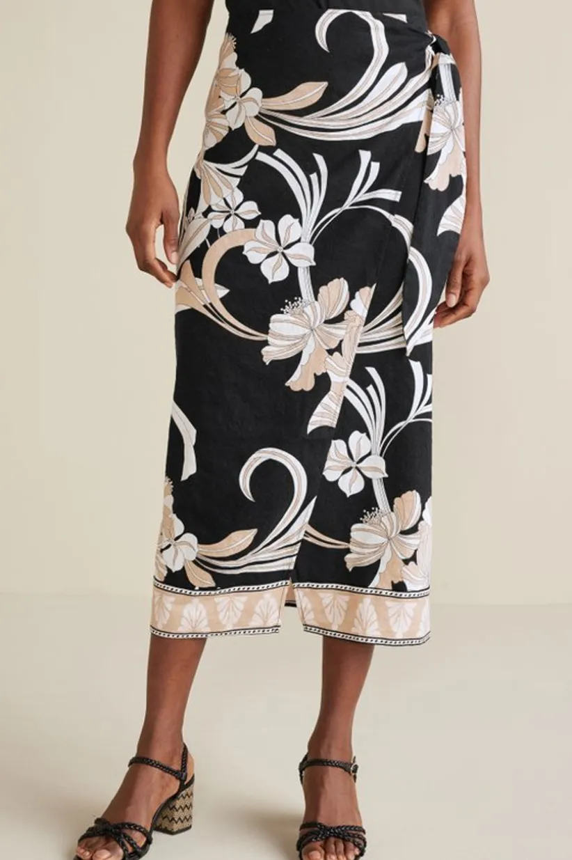 Isla Stretch Linen Midi Skirt