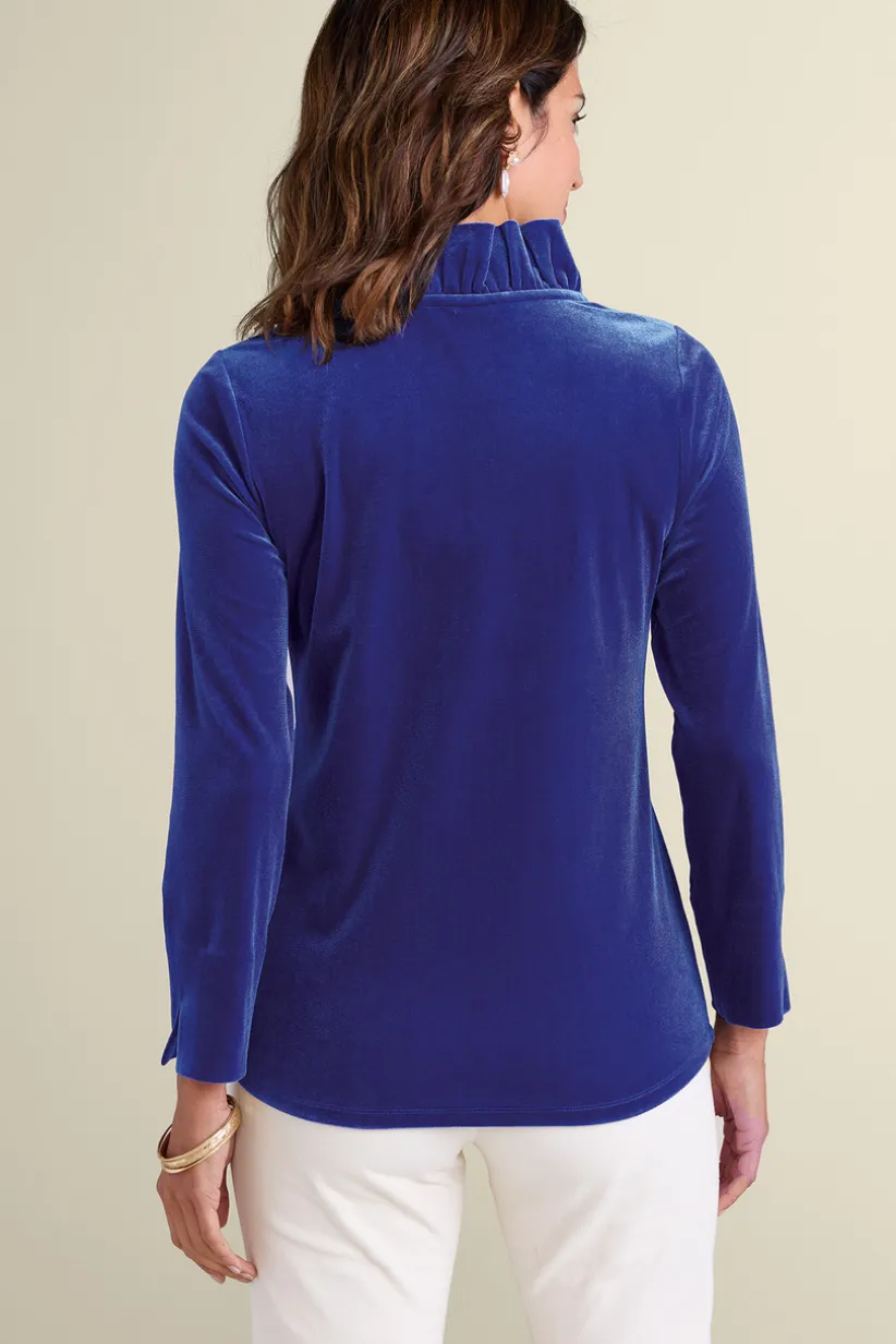 Marlee Ruffle Velvet Top