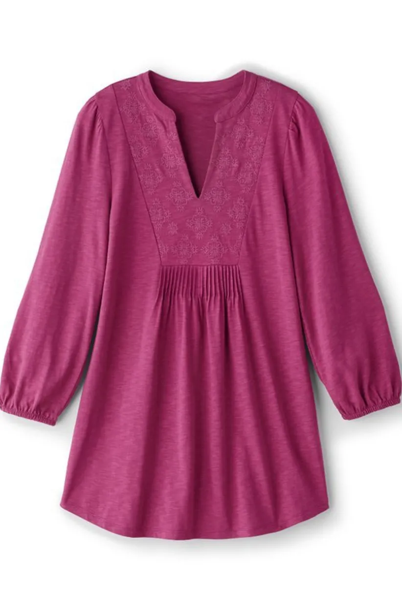 Mikaela Embroidered 3/4 Sleeve Tunic