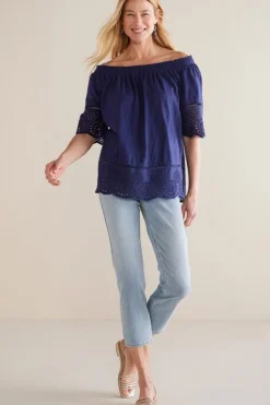 Rahma Eyelet Trimmed Tee