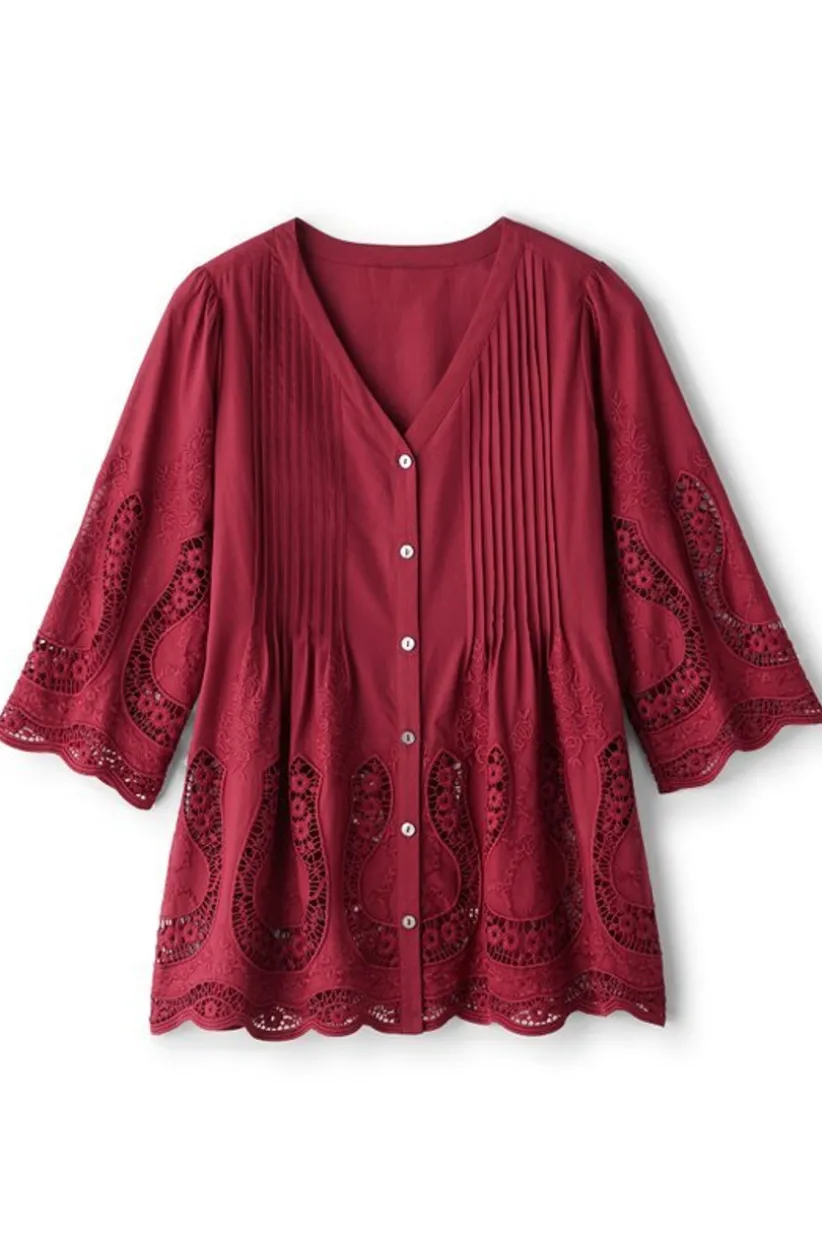 Trella Eyelet Top