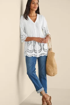 Trella Eyelet Top